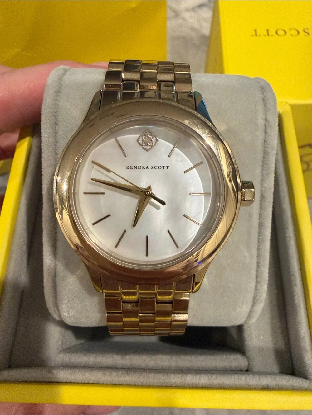 Kendra Scott Rose Gold Tone Watch with Mother of Pearl Dial